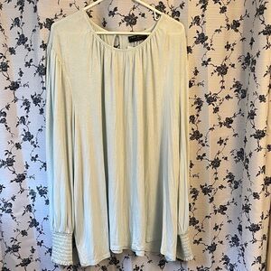 Lane Bryant NWT Light Blue Shimmer Long Sleeve Blouse